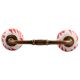 Red Leaf Floral Ceramic Bridge Handle